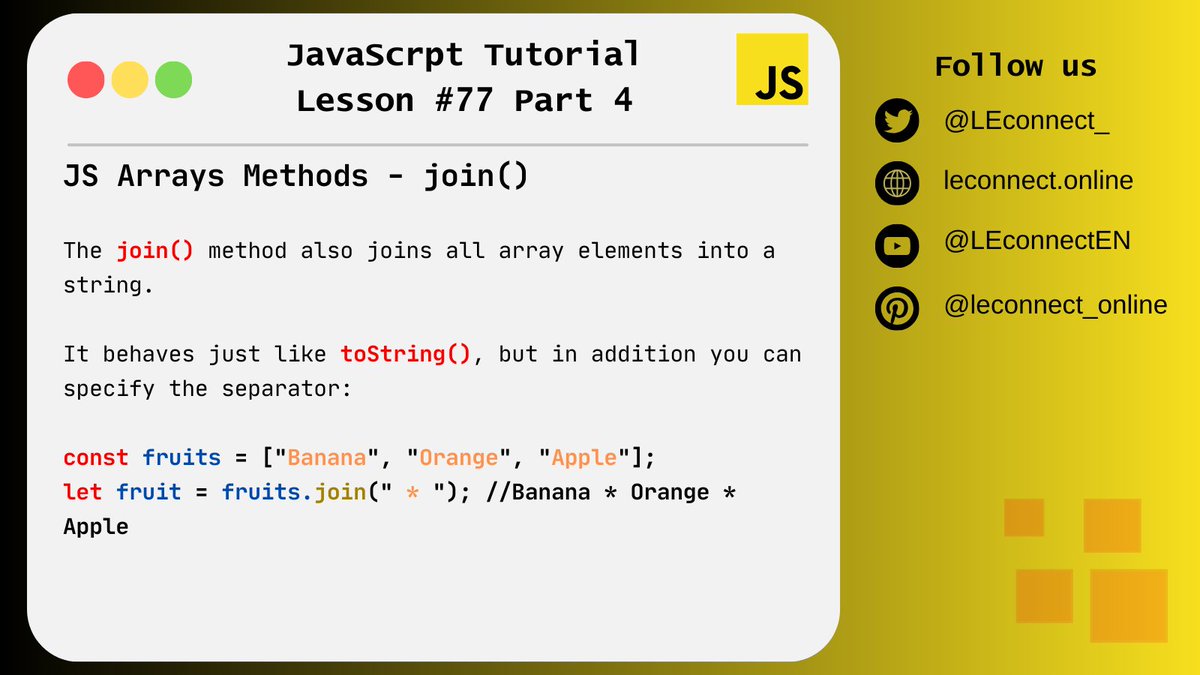 LEconnect_'s tweet photo. Daily content at 4pm about JavaScript.
Free JavaScript course. Learn now: https://t.co/kfBRwV43yv

#html #css #javascript #react #vuejs #php
#javascripts #javascripttutorial #javascriptlearning #javascriptframework #javascriptdev #coursejavascript https://t.co/UzlQcp2taL