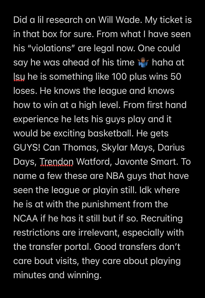 JimmyWhitt33's tweet photo. Didn’t have enough characters for twitter so here are my final thoughts on my pick for Arkansas coach. Do with it what you want. I just enjoy the conversation with my fellow fans haha https://t.co/xTBN8FsfoU