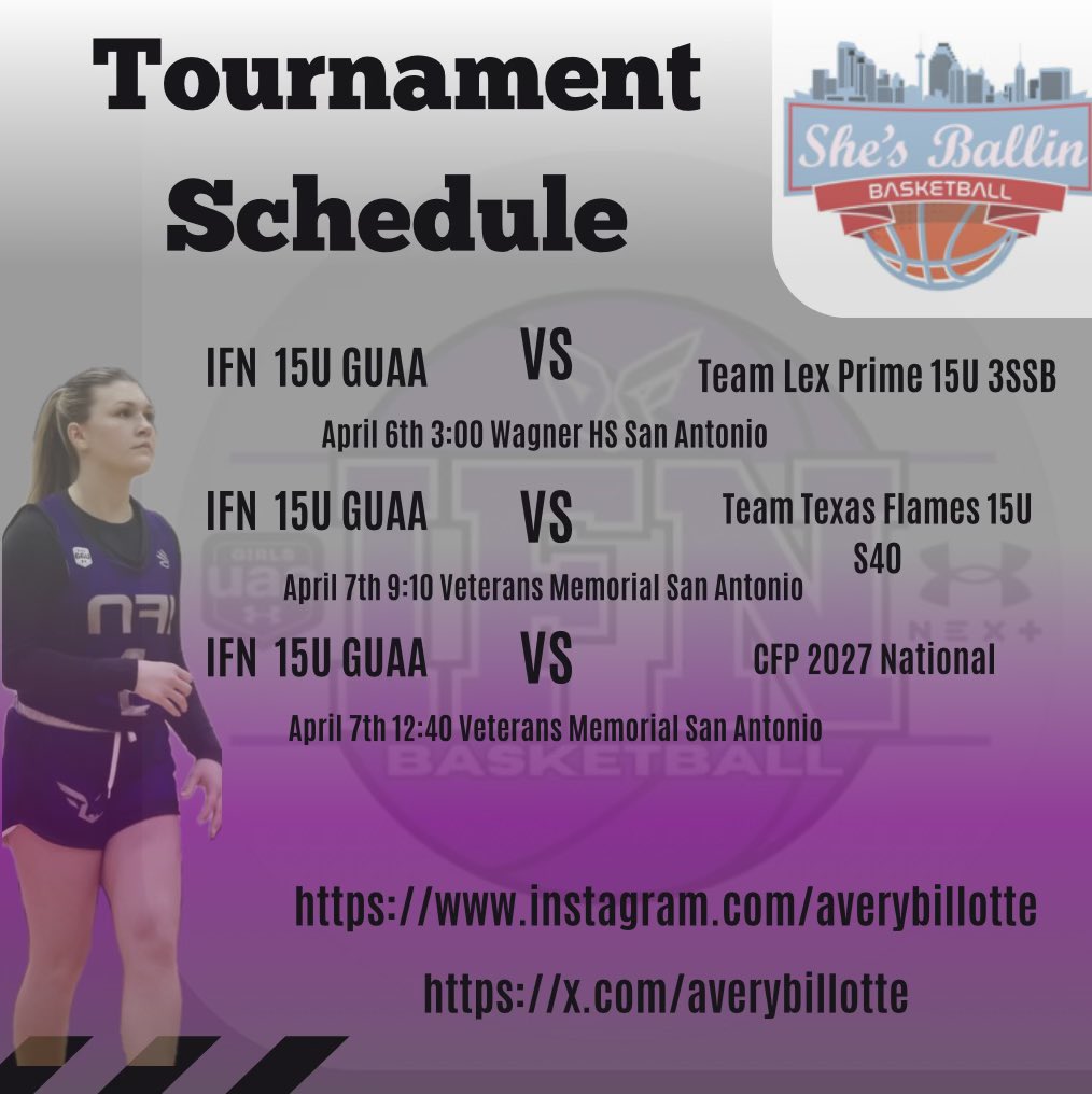 She’s Ballin Extravaganza schedule for this weekend! @IFNGUAA @the_CoachWalker
