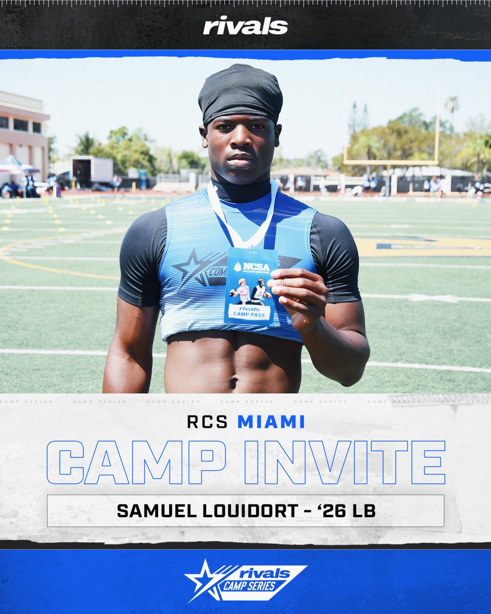✅INVITE STAMPED✅ Name: Samuel Louidort Position: LB Class: 2026 Height/Weight: 6’0/195 🏫: Palm Beach Gardens Hudl: bit.ly/3TPdAHr @D1_web | @RivalsCamp | @ncsa | @TeamVKTRY