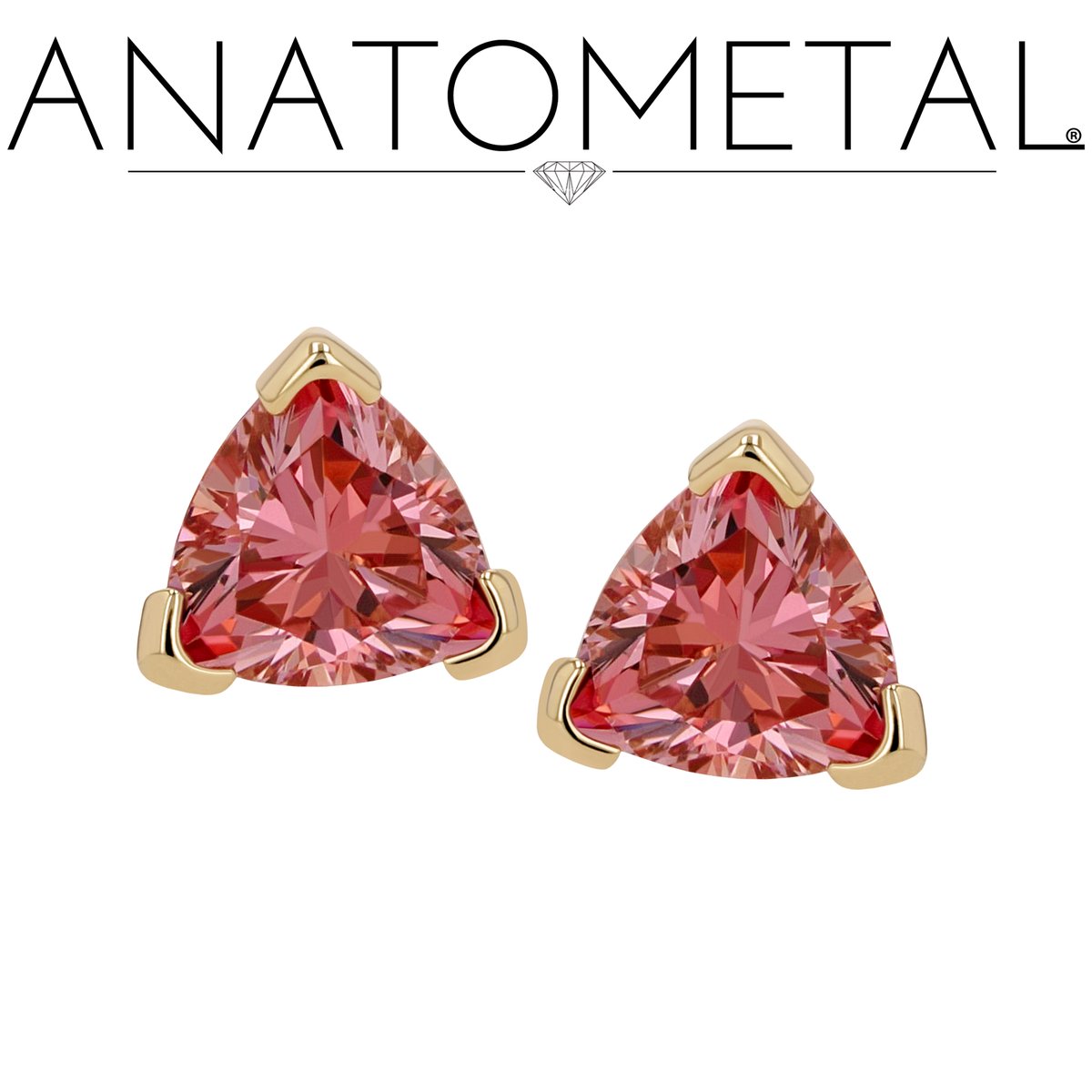 Adorn yourself with our Trillion Ends. Available in 18K yellow, rose, and white gold. Choose from our beautiful array of gemstones to compliment your unique style. ✨ #Anatometal #Trillionends #18Kgold #Bodyjewelry #Safepiercings