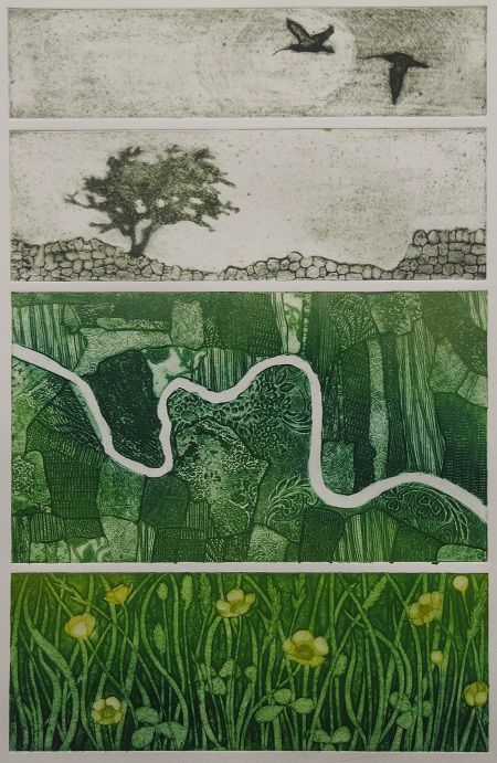 Hester Cox – Where the Curlews Cries View more about her work here: loom.ly/SPcV35E #hestercox #print #printmaking #nature #natureart