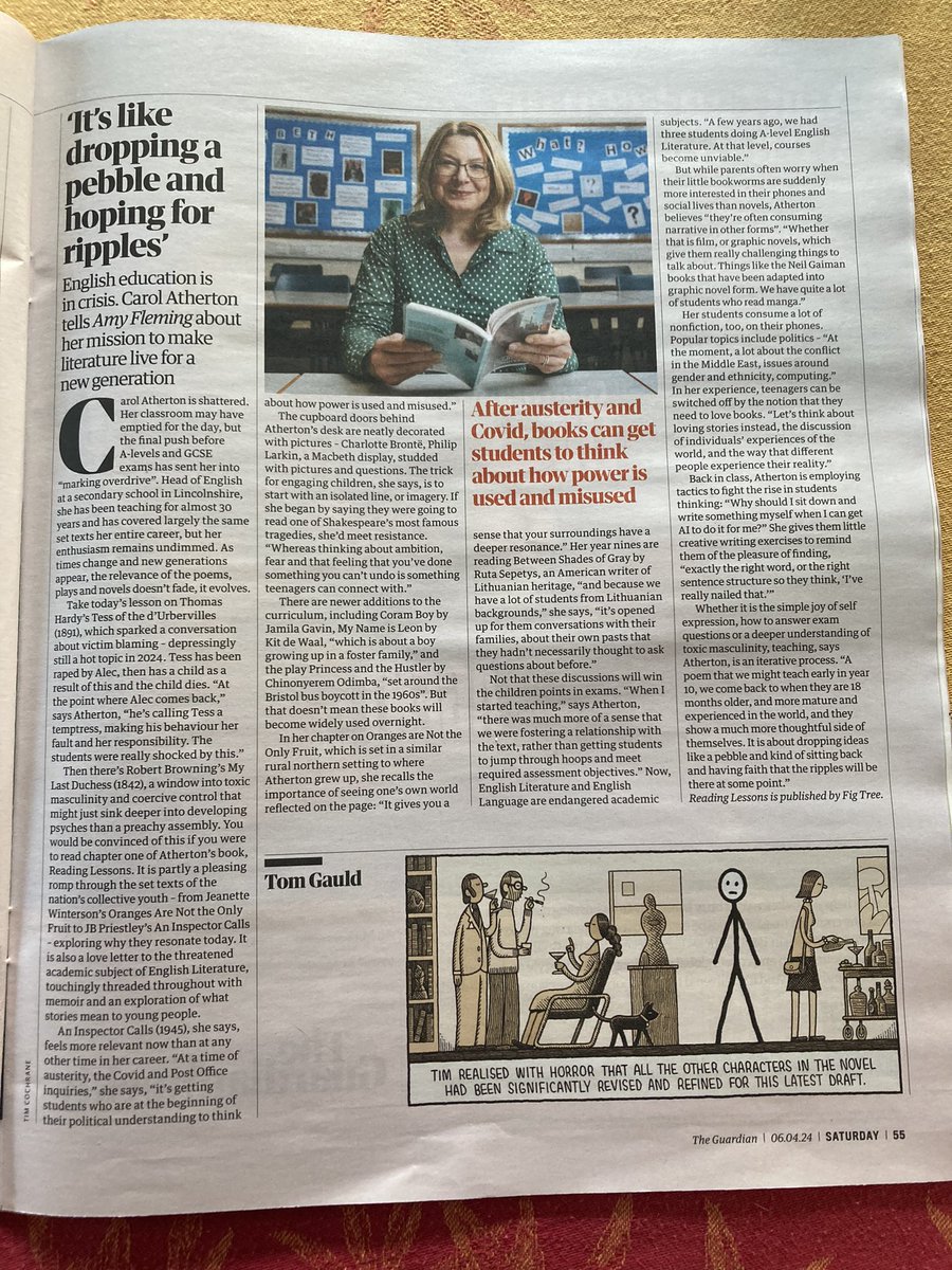 “Let’s think about loving stories instead, the discussion of individuals’ experiences of the world, & the way that different people experience their reality.”Splendid to see @CarolAtherton8 Reading Lessons is getting the attention it deserves 👏🏽⭐️