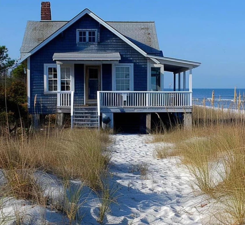 Do you come across things + think of The Seaside Saga? Reader Toni here did—picturing Shane’s beach bungalow and Celia walking up the stairs.