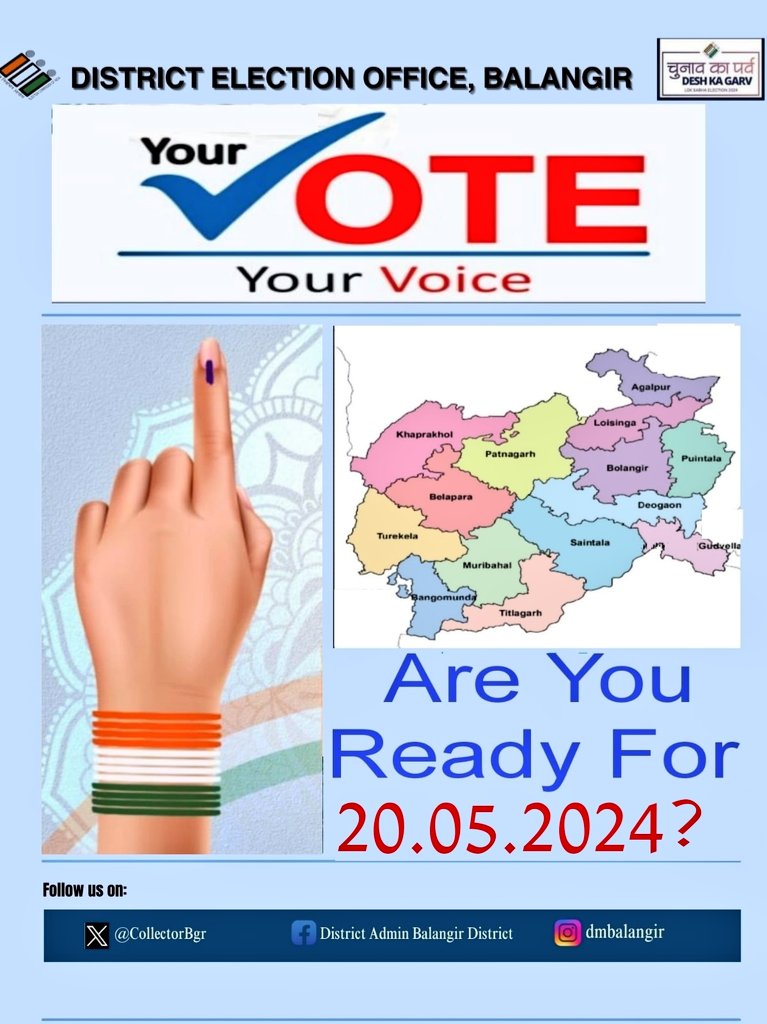 Are you ready to vote on 20.05.2024? Each and every vote matters. Celebrate your right to vote and make democracy stronger. #YourVoteYourVoice #VoteForSure #SGE2024 @OdishaCeo @ECISVEEP