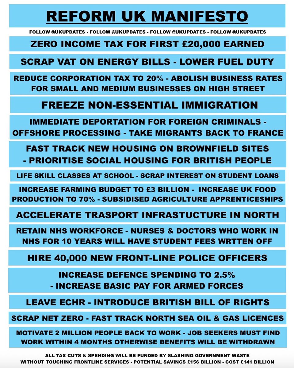 @KathleenWoodco6 @reformparty_uk I'm voting Reform because they are offering something different, their manifesto covers the things that I wish the Conservatives were offering