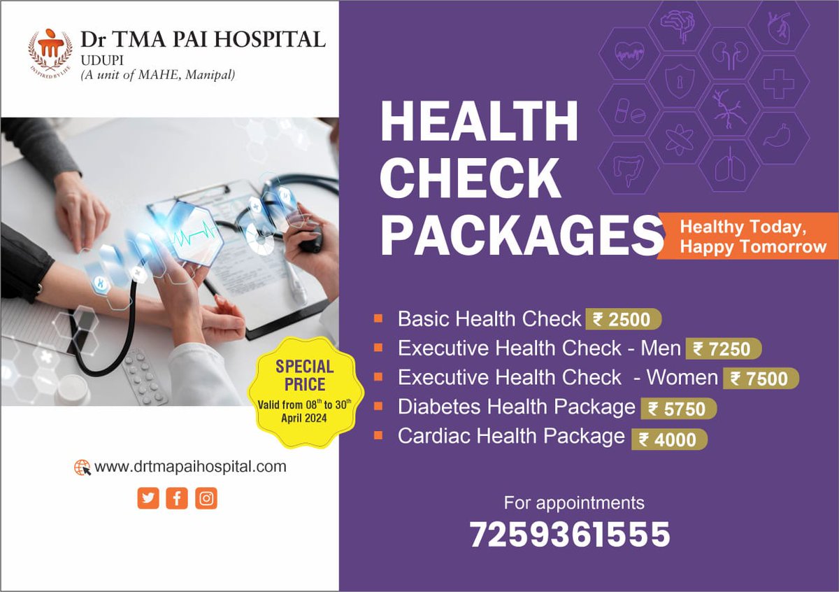 Dr TMA Pai Hospital, Udupi (@tmapai_udupi) on Twitter photo #WorldHealthDay2024 #PreventiveHealthCheck #DrTmaPaiHospital #MAHE #Udupi #WorldHealthDay2024 #PreventiveHealthCheck #DrTmaPaiHospital #MAHE #Udupi