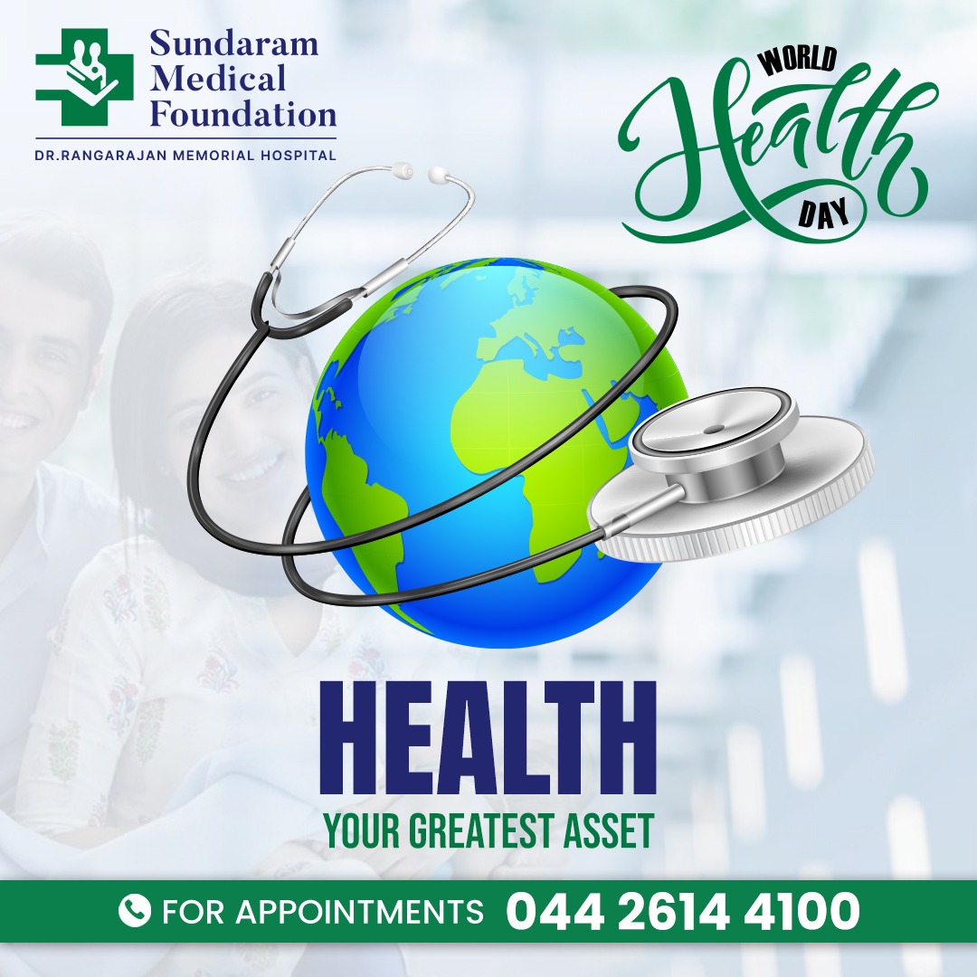 Heal the planet, heal ourselves 
 
This #WorldHealthDay, let's commit to a healthier planet for a healthier us! 
 
What will you do to create a healthier tomorrow? Share your tips in the comments!
 #sundarammedicalfundation #smfchennai #chennai #healthforall #ourplanetourhealth