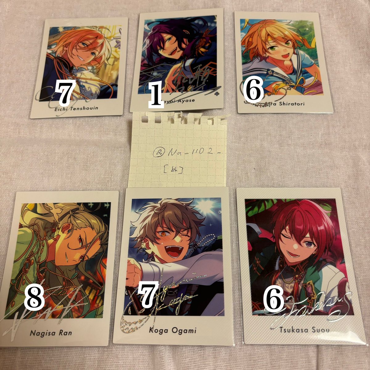 NU_1102_'s tweet photo. ぱしゃっつ Extra 笑門来福  交換 譲渡

譲  英智 渉桃李 スバル 真 鉄虎 千秋 翠 奏汰 一彩 藍良 巽 マヨイ 凪砂 日和 茨 ジュン ひなた ゆうた HiMERU ニキ 零 薫 晃牙 アドニス なずな 光 創 敬人 紅郎 颯馬 司 凛月 嵐 夏目 つむぎ 宙 斑

求 同種 またはvol4両種  カバソン 泉 >>定価⬇️ https://t.co/vBbMzzPRxI