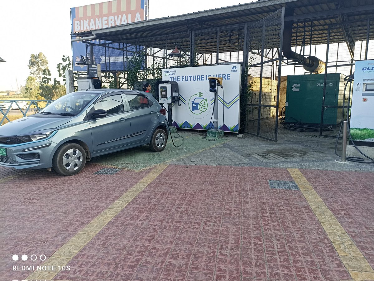 Saw this EV at the charging station on the highway being charged on a diesel generator. We buy EVs, charge them on fossil fuels and then try to make a statement 'I have gone green, I drive a EV.'