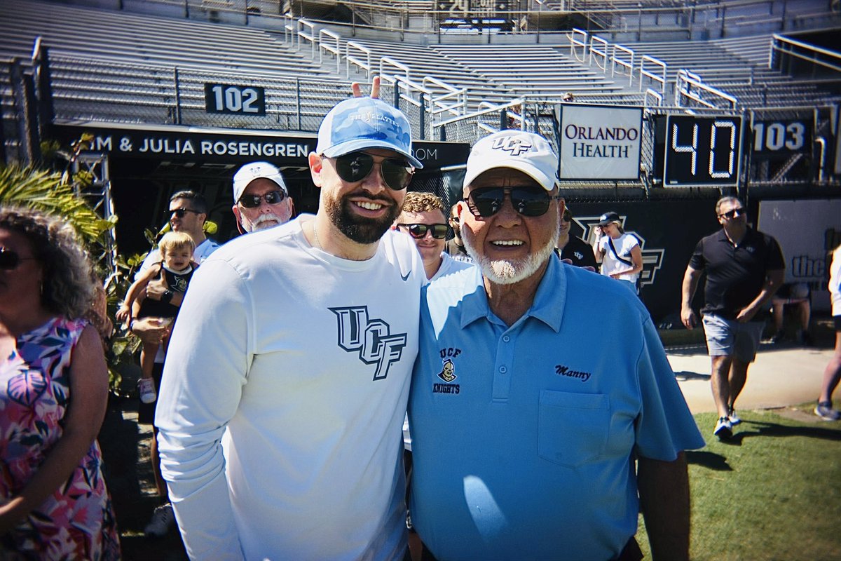 A rare photo with my favorite guy @mannyucf! Featuring @UCF_Video A fun morning at @UCF_Football practice with some many of our Kingdom Ambassadors/Knighted Members and @ChargeOnFund Shareholders. What a day in Orlando…on to @UCF_Softball and @UCF_Baseball.