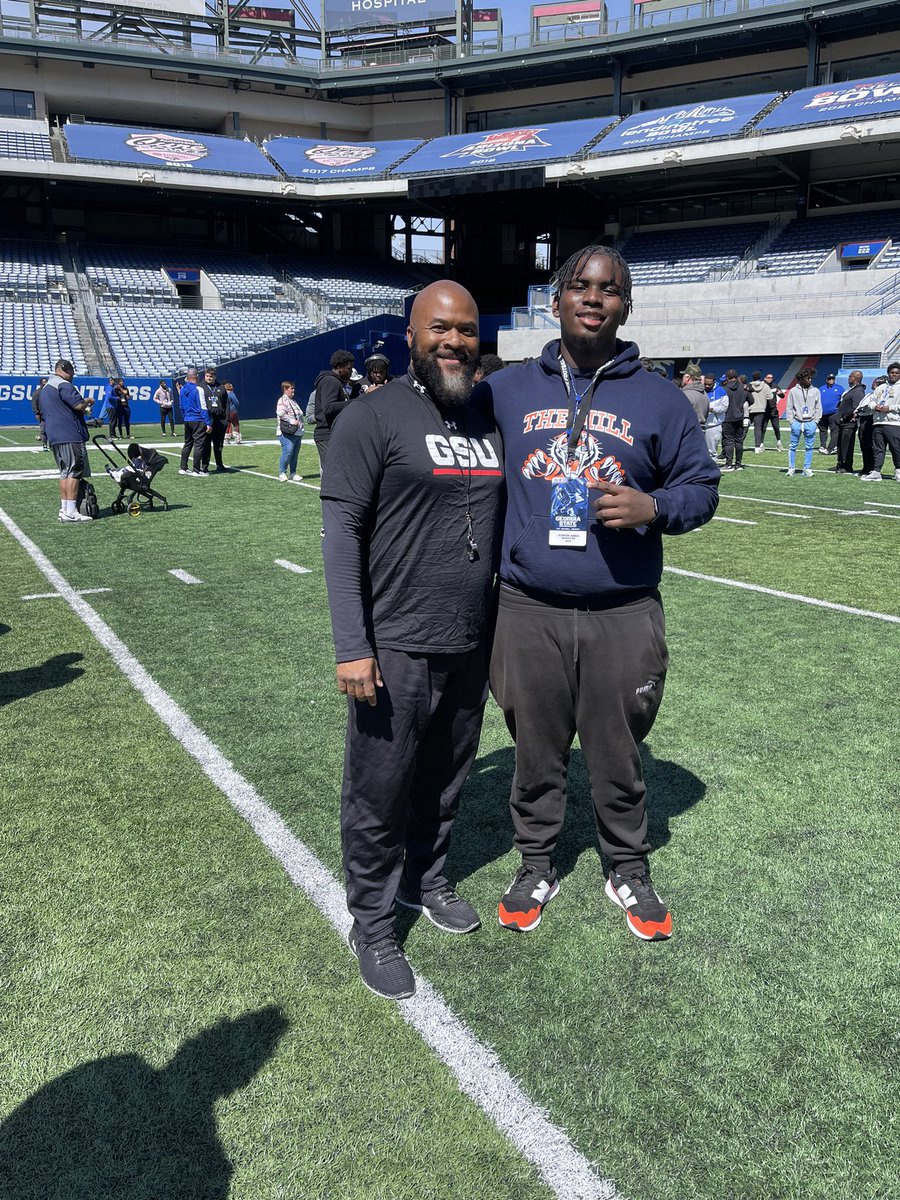 Thankful for opportunity to watch and learn at Georgia State today ‼️ Looking forward to coming back next FRIDAY for the Spring game 🔵⚪️ @DellMcGee @zachary4beckton @hcbcg_jadams @MMHSFB @SUMOROBINSON @CoachK_TSP @SwintClayton @TankHighDemand @CoachCov_1 @RecruitGeorgia