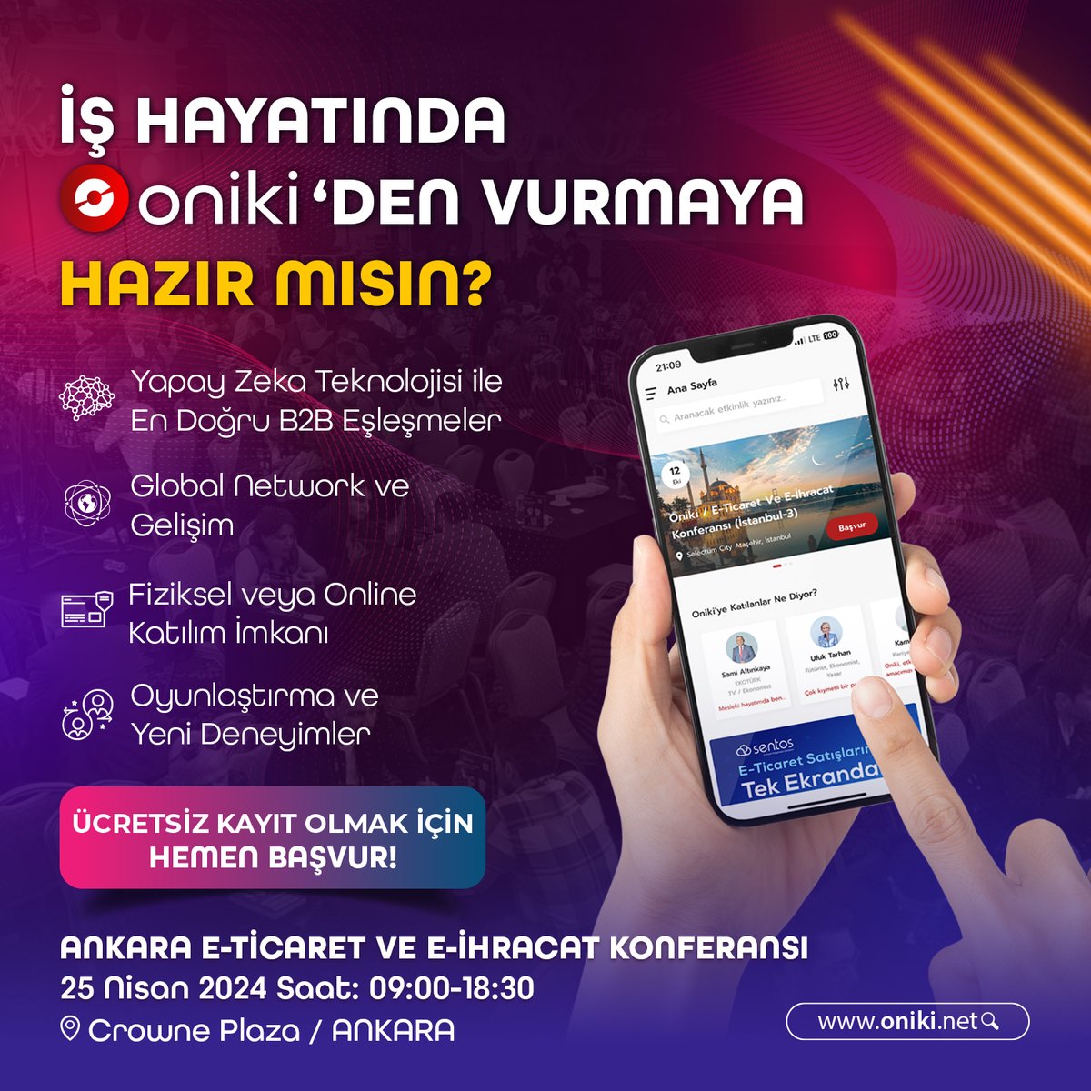 17. Durağımız Ankara İçin Hazırız 🙂 Türkiye’nin en verimli E-Ticaret & E-İhracat Konferans serisinin on yedincisi 25 Nisan Perşembe günü Ankara Crowne Plaza’da gerçekleşecek. #oniki #eticaret #eihracat #konferans #etkinlik #YapayZeka #b2b #ankara #networking