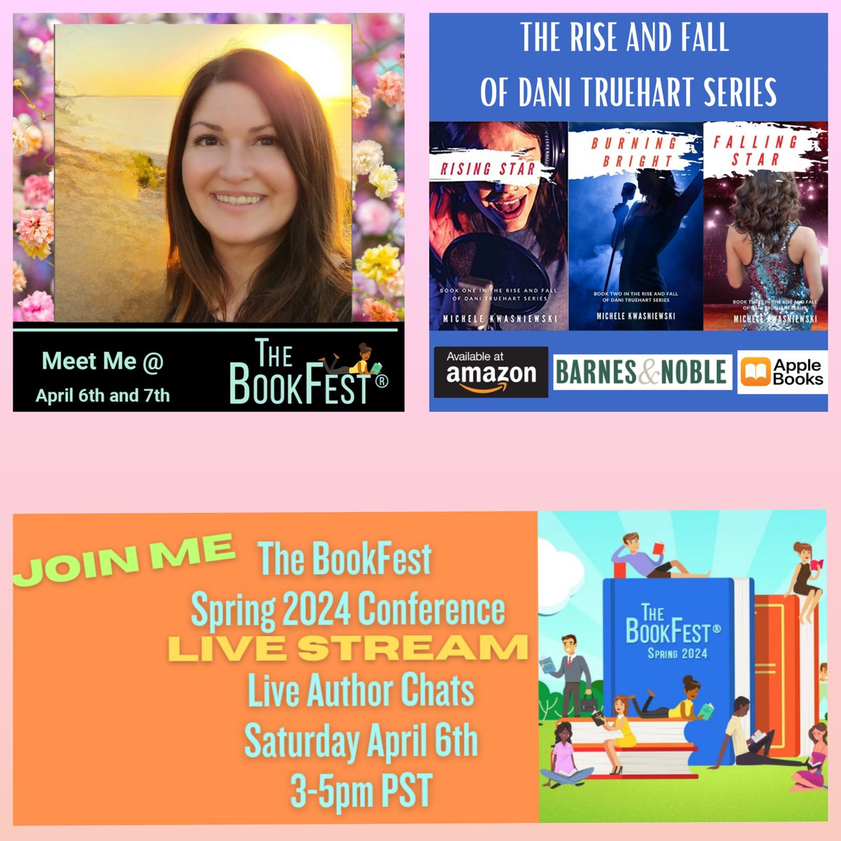 #BookFest2024 starts streaming at 10:30am PST. Tune in TODAY for THE #LIVE AUTHOR CHATS from 3-5pm PST to catch my chat! Watch here: thebookfest.com @Desiree_Duffy @RandSmithBooks @DaisyCatNine #bookfest #SaturdayVibes #books #authors #streaming