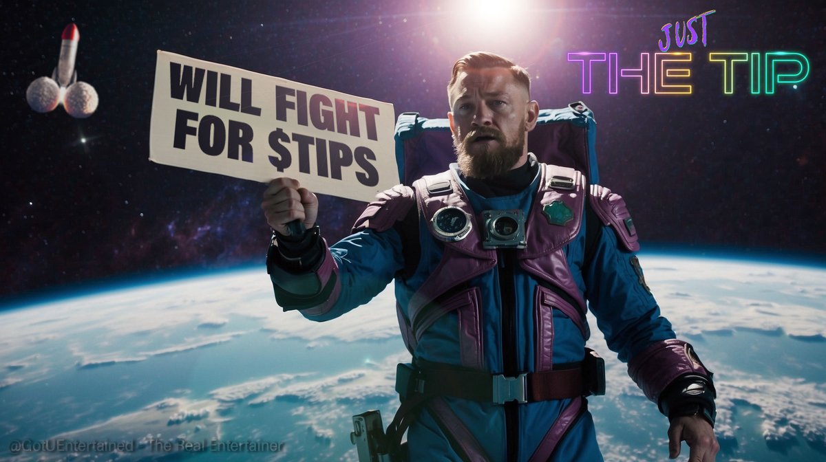 GotUEntertained's tweet photo. Zero gravity, zero fear. They say in space, no one can hear you scream.  @TheNotoriousMMA would say differently.  🌟🥊 #CryptoCombat #ToTheMoon #MMA #Crypto #JustTheTip @JustTheTipVIP #solana #memecoin https://t.co/wSrk3Z3Stt