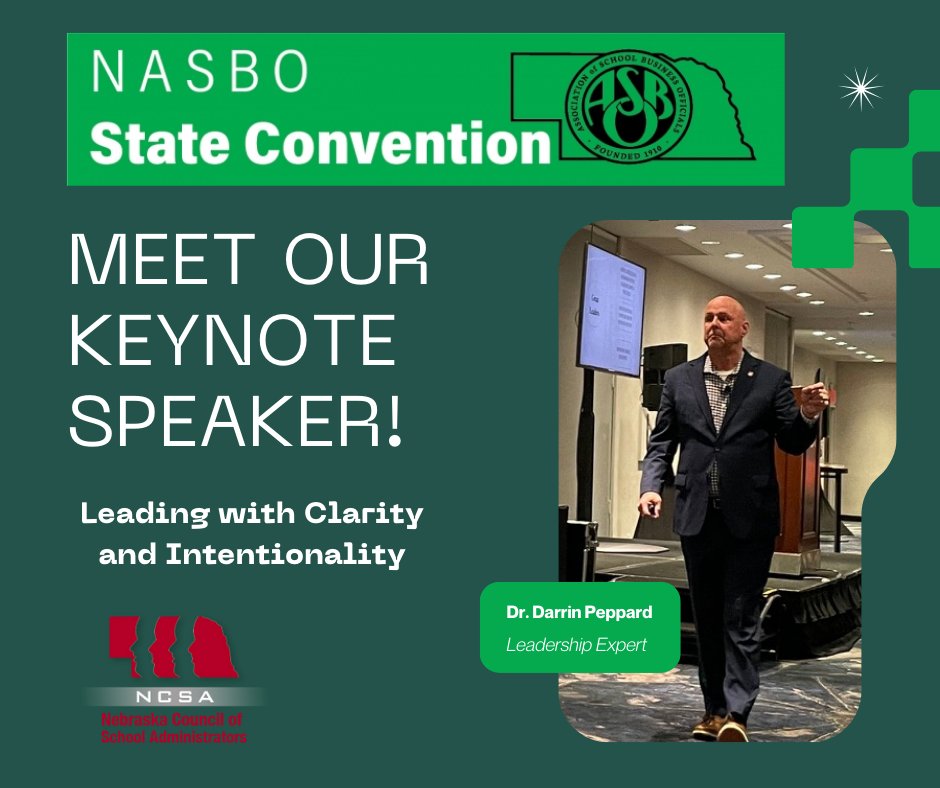 DarrinMPeppard's tweet photo. Sharing my passion for leadership growth and development is me walking in my purpose...
I'm honored to be the keynote speaker for the #NASBO annual convention April 11th in Lincoln, NE
Stoked to talk about being clear and intentional as organizational leaders 🔥🔥
#RoadToAwesome #keynote #satchat