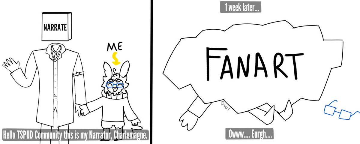 Owl_Meadow's tweet image. I want to think I&apos;m really bad at character design but I just got really lucky this time for people to notice my art. Anyways, here&apos;s a low effort joke comic I made in September of 2023 #TheStanleyParable #TheBeginnersGuide #digitaldrawing