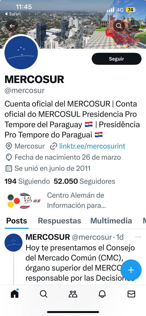 Así luce la página oficial del Mercosur… no se han manifestado en X, por lo menos, sobre el tema… los siento Rafico, no te va a salir el plan!