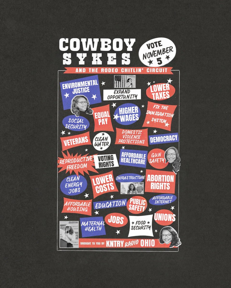 Did you hear her? @Beyonce told us we gotta keep the faith and vote! Cowboy Sykes coming to a polling location near you in #OH13 this November 5. 🐎🌟🇺🇸