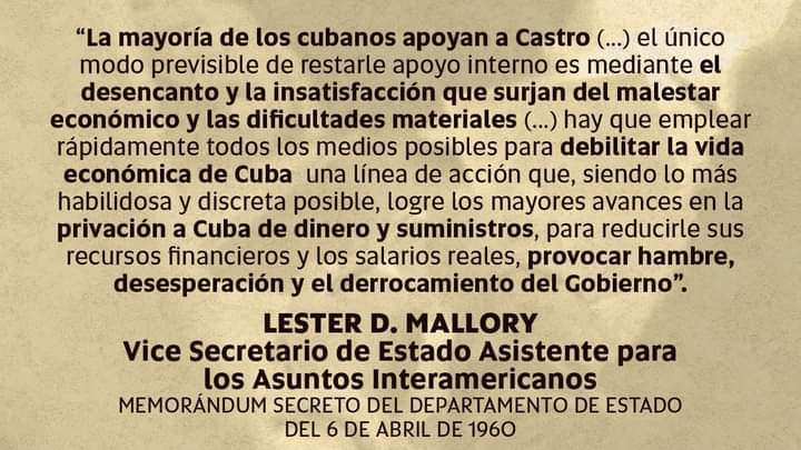 Décadas de bloqueo económico, financiero, estadounidense contra el pueblo cubano y muchas más décadas nos esperan a nosotros el pueblo, Vigencia plena, los FIDELISTAS, resistimos y resistiremos con dignidad imbatible.