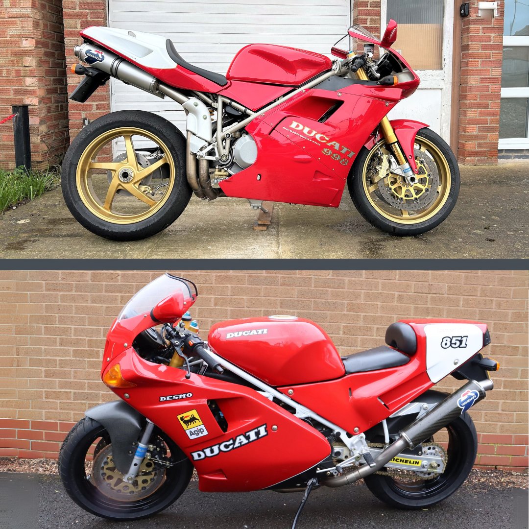 Which would you choose to take on your first summer ride? The 2002 Ducati 998S, made to race in the World Superbike Championship. Or the 1991 Ducati 851 SP3, built in honour of Raymond Roche's win in the 1991 championship. Let us know in the comments! 👇 #HandHClassics