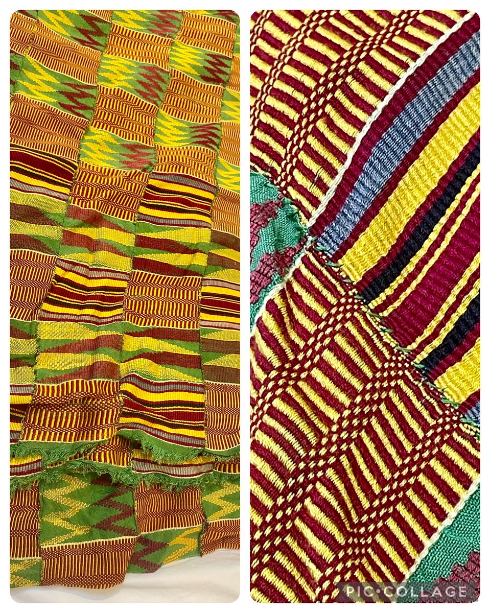 Does anyone know anything about the value of vintage hand-woven African Kente Cloth? I have a beautiful large piece (3m x 2m) I want to sell, but prices vary hugely when you look them up on the Internet. #textiles