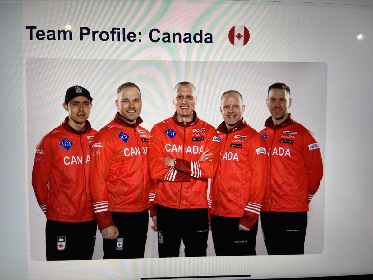 Congratulations Brad Gushue and Team Canada at the 2024 World Curling Championships in Switzerland. Winners today in the Semi-Final Game over Scotland, and now onto the Final Sunday against Sweden’s Niklas Edin. Go 🇨🇦🥌🇨🇦 Go!