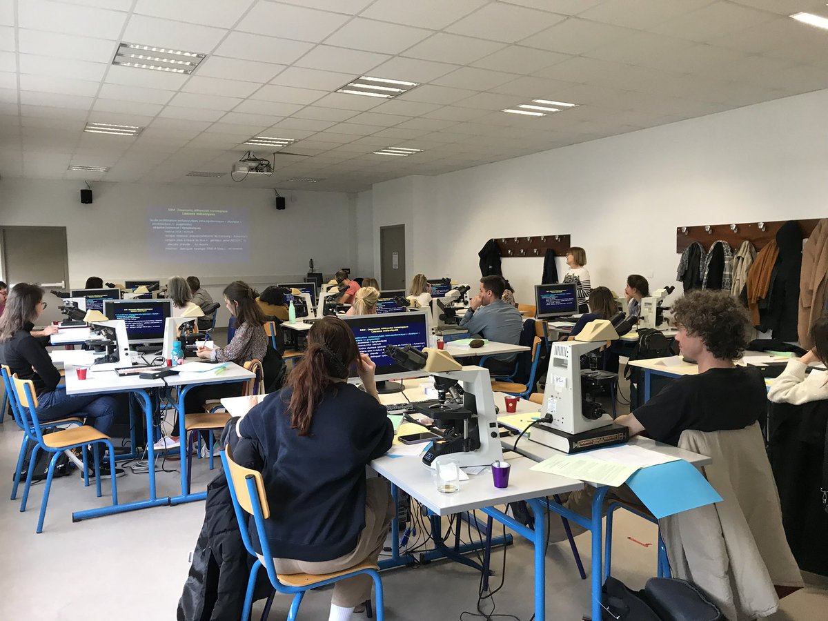 Passation faite ! Merci aux Drs Arnaud de la Fouchardière, Christine Castillo et Christiane Bailly ; et surtout à Pr Béatrice Vergier, pour la confiance qui m’est faite pour perpétuer l’EPU Tumeurs Mélaniques à Bordeaux 👨‍🏫 (car je ne fais pas que du durable en Anapath…)