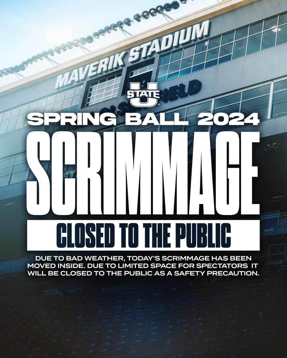 🚨Aggie Nation🚨 Our scrimmage today is closed to the public due to bad weather. #AggiesAllTheWay