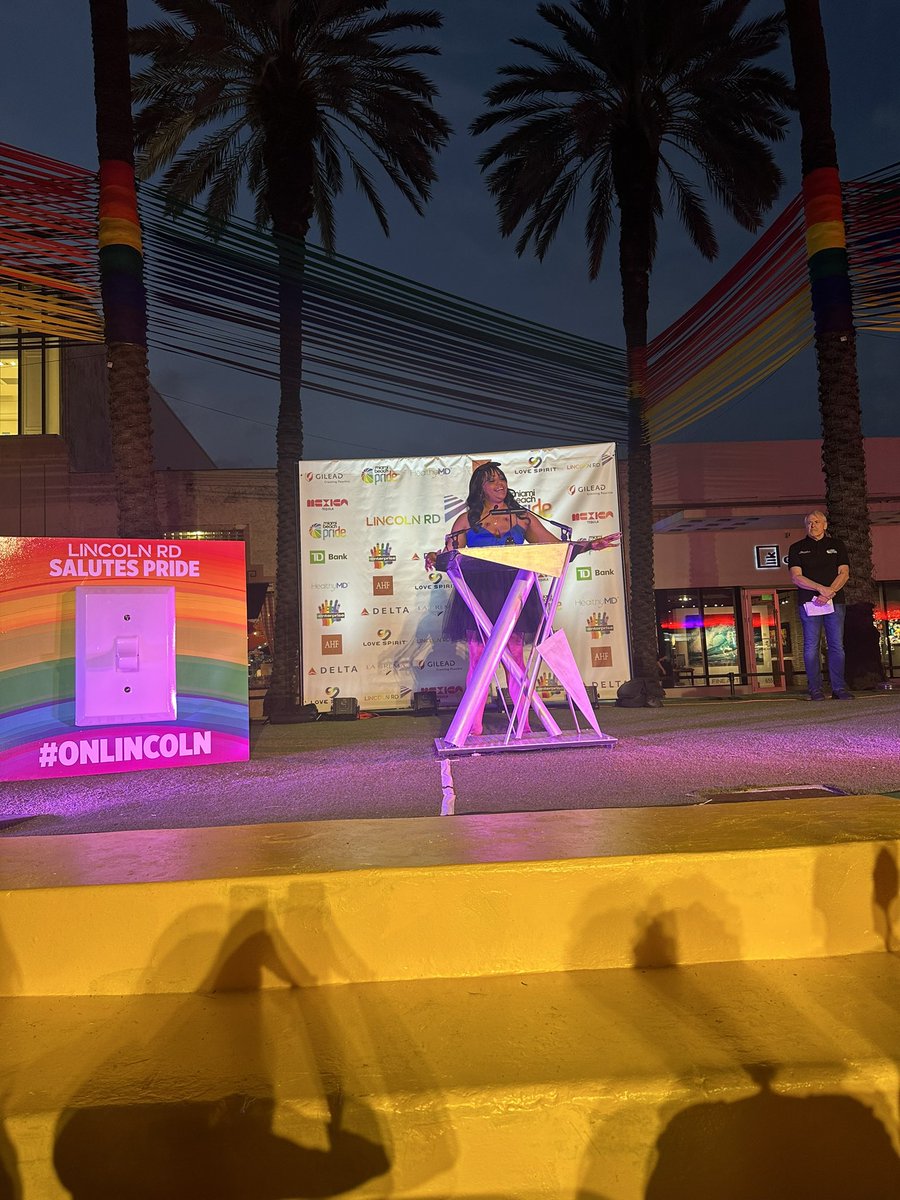 Proud to inaugurate Miami Beach Pride with the Pride flag raising and Pride Lights Up the Night—a fantastic celebration of love, unity, & resilience with amazing artists like @queensublimeluv, & to celebrate the 85th birthday of LGBTQ+ champion & Miami Beach legend Matti Bower!