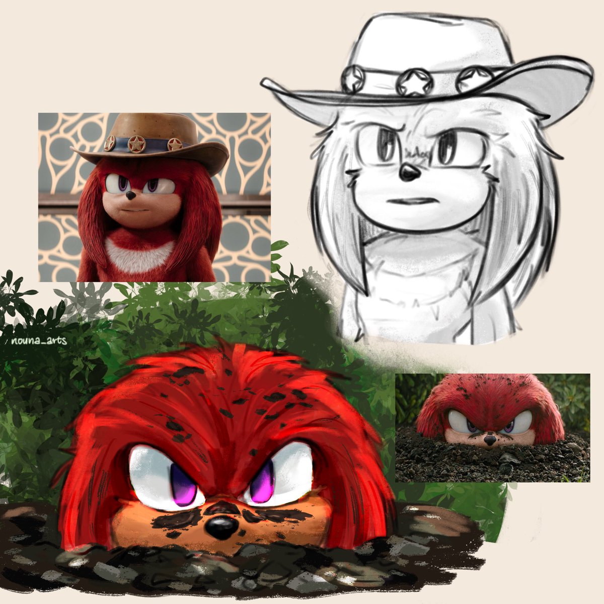 Day 4 of drawing Knuckles everyday until the series comes out Redraws from the images they released FOR the series! IM SO EXCITED RAAHHH #Knucklesseries
