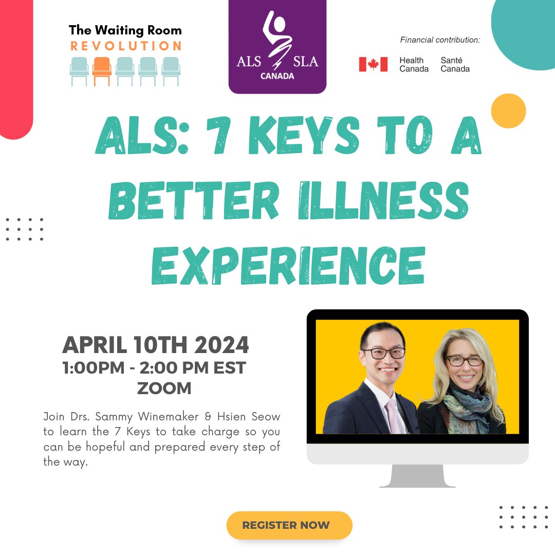 Are you or someone you love living with ALS? Join us virtually April 10th for a special webinar to learn about the 7 keys so you can have more choice and control over a life-changing diagnosis. Co-hosted by @ALSCanada For more details and to register: loom.ly/0SxhgVs