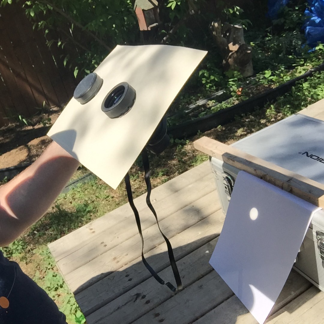 Weren't able to get solar eclipse glasses before Monday's solar eclipse? There are other safe ways to view the eclipse, they just need a little prep work! Find instructions for building a pinhole camera or a binocular eclipse projector here: ow.ly/MkBN50R8Q6e #SolarEclipse