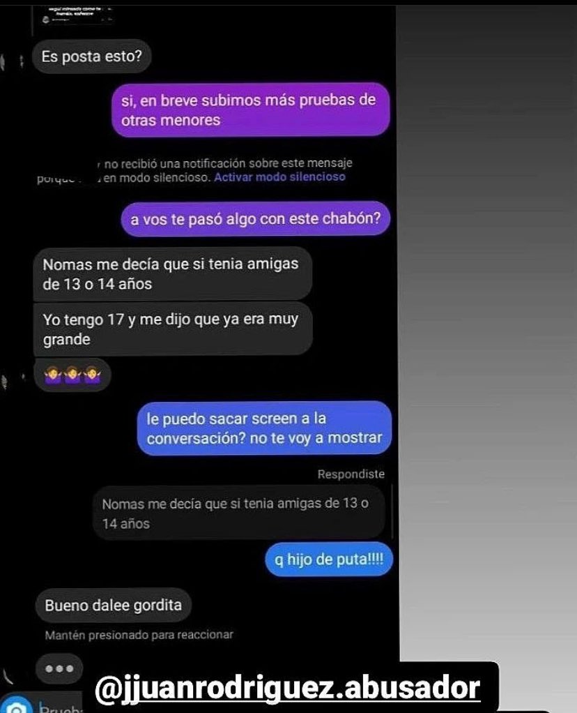 Juanserodr38290's tweet photo. VIOLADOR ABUSADOR DE MIERDA, abuso y embarazo a una MENOR de 13 años Y LO SIGUE HACIENDO, queremos JUSTICIA YA!  Quiere tapar todo con plata y amenazas pero no nos vamos a quedar calladas! La justicia no hace nada y sigue suelto el hijo de puta #Justicia #Viral #LaPlata #Ayuda https://t.co/PccJ4BWhlh