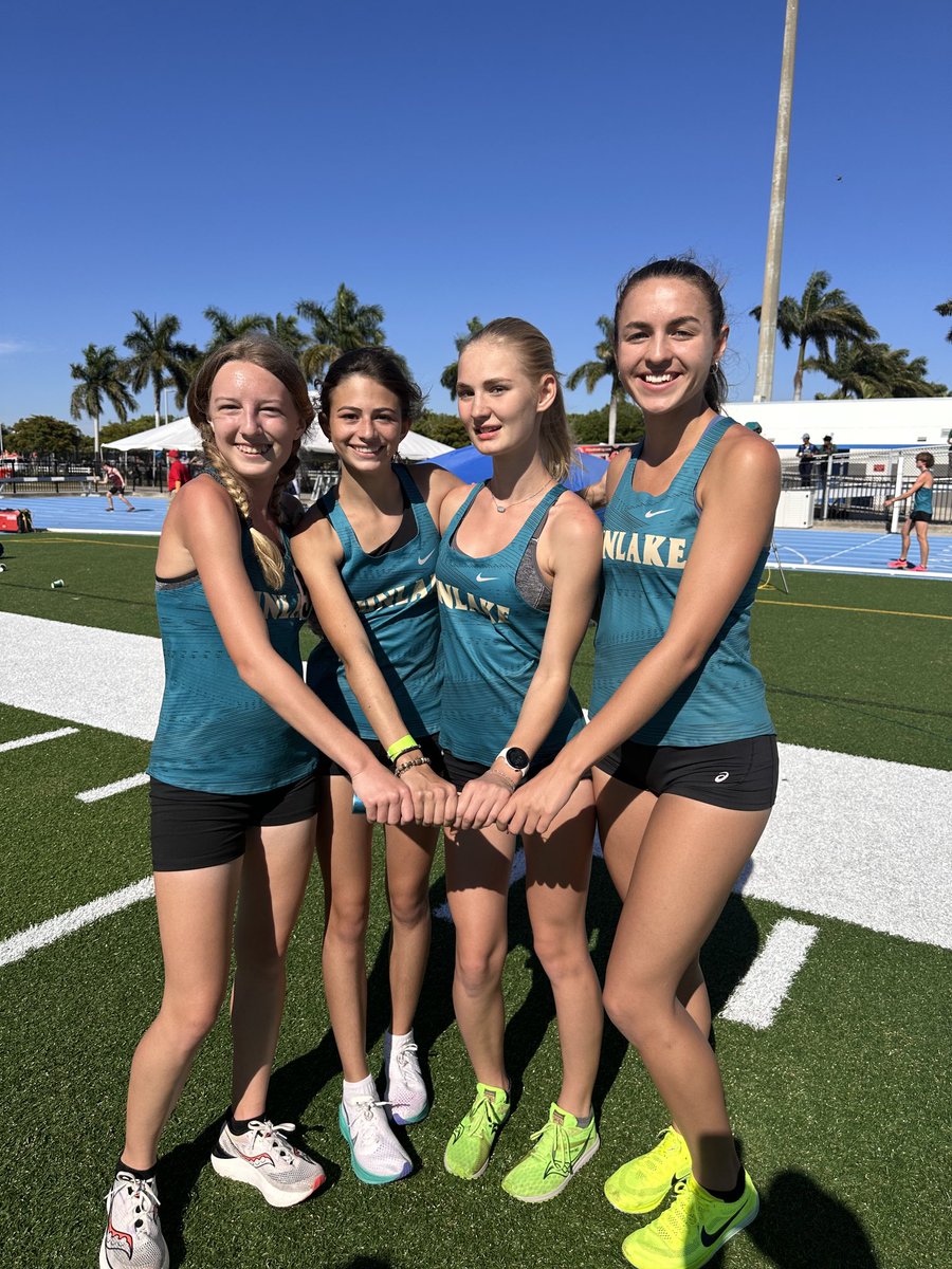 Sunlake Distance - new DMR school record! Katelin - Leah - Kaitlyn - Abigail - just in time for that new record board.