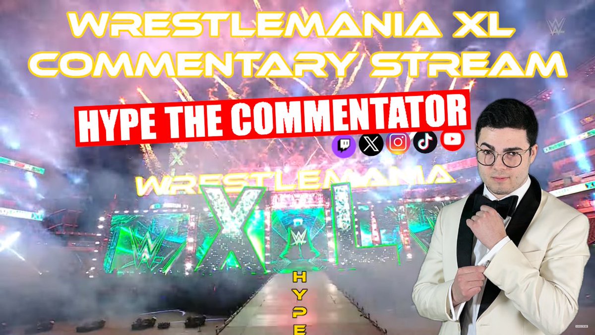 LIVE ON TWITCH!!! #WrestleMania Night 1 Commentary!!! Twitch.tv/hypethecomment… #WWE #CMPunk #TheRock #RomanReigns #CodyRhodes #SethRollins