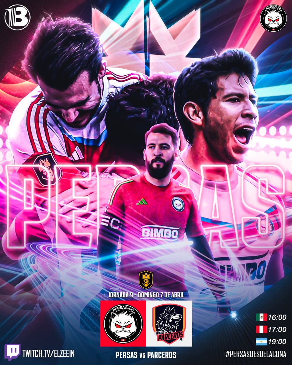 Fecha 9 - #KingsLeagueamericas 
Persas FC vs Atlético Parceros
Domingo 07/04 - 🇵🇪 5:00 pm
@FCPersas
@ElZeeeein
¡Vamosh Persas! #PersasDesdeLaCuna #ilustracion #ilustration #KingsLeagueSantander