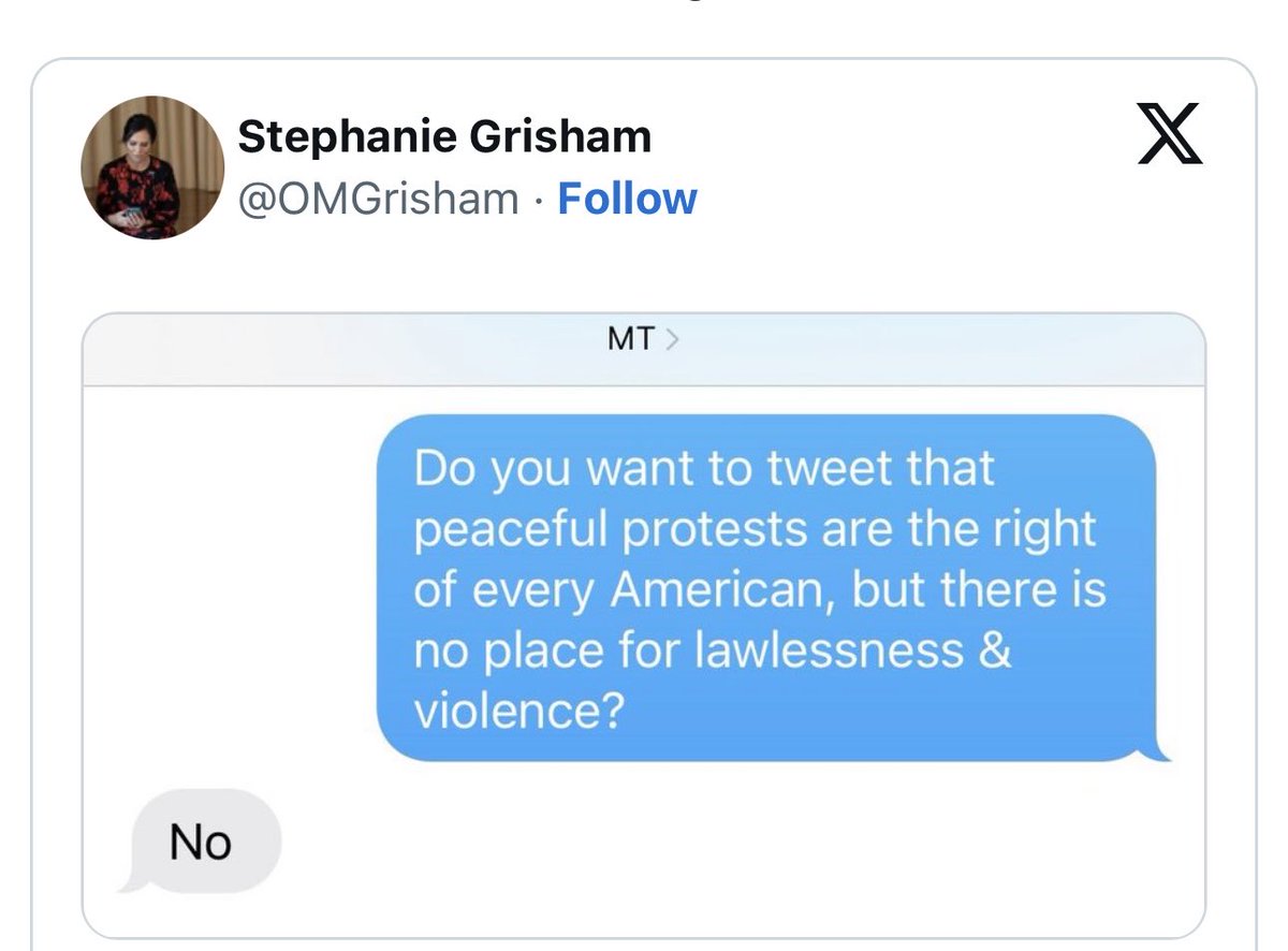 Stephanie Grisham, Melania Trump’s Chief of Staff during January 6th attack, released this screenshot of a one-word text message she received from the then-First Lady who was given a chance to help bring an end to the violence and destruction… And she refused