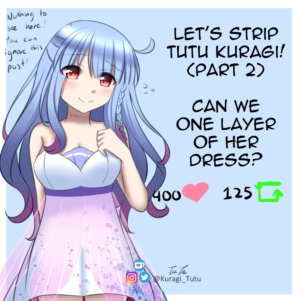 Let's strip Tutu Kuragi!!! (part 2) Can we remove one layer of her dress? #vtuber #stripgame #stripthecharacter