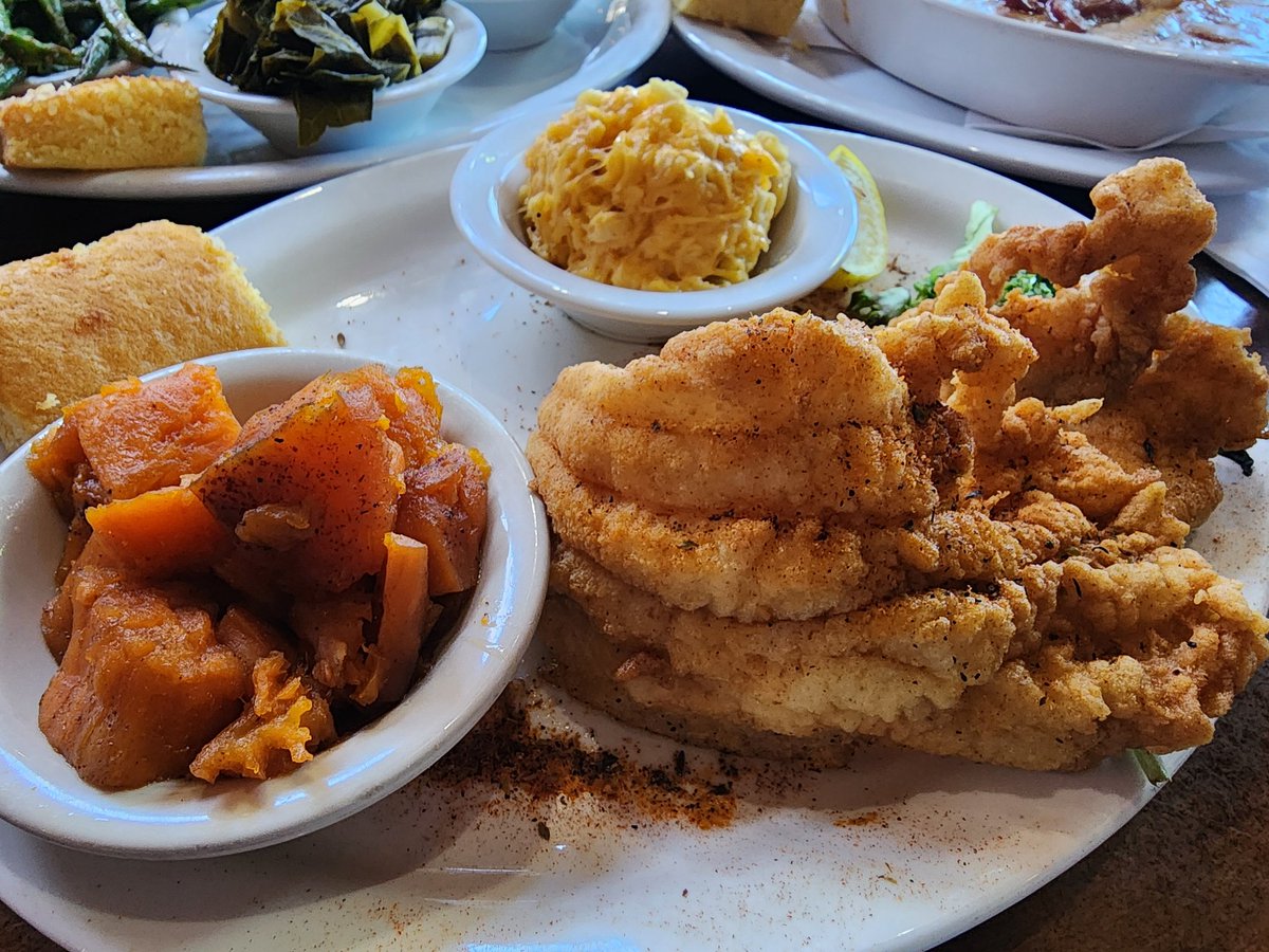 Fried catfish dinner from Paschal's Restaurant & Bar #Atlanta #soulfood