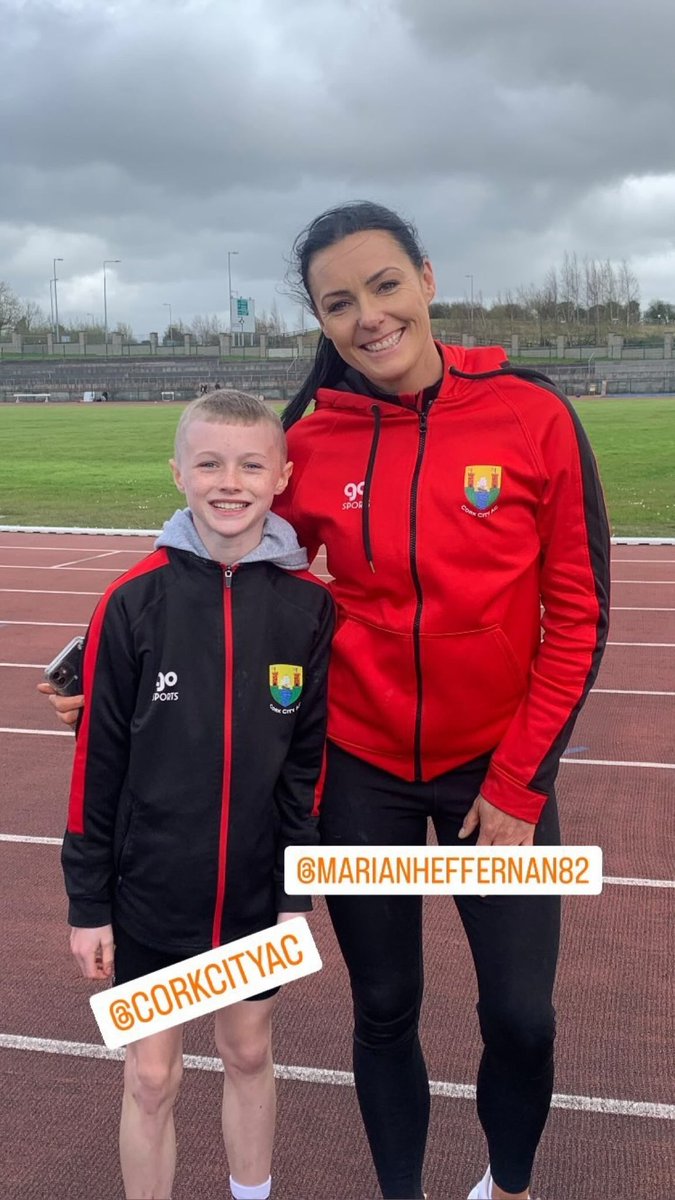 Cork City AC first national indoor champion Robert O Connor with the beautiful Marian Heffernan coach 🙂