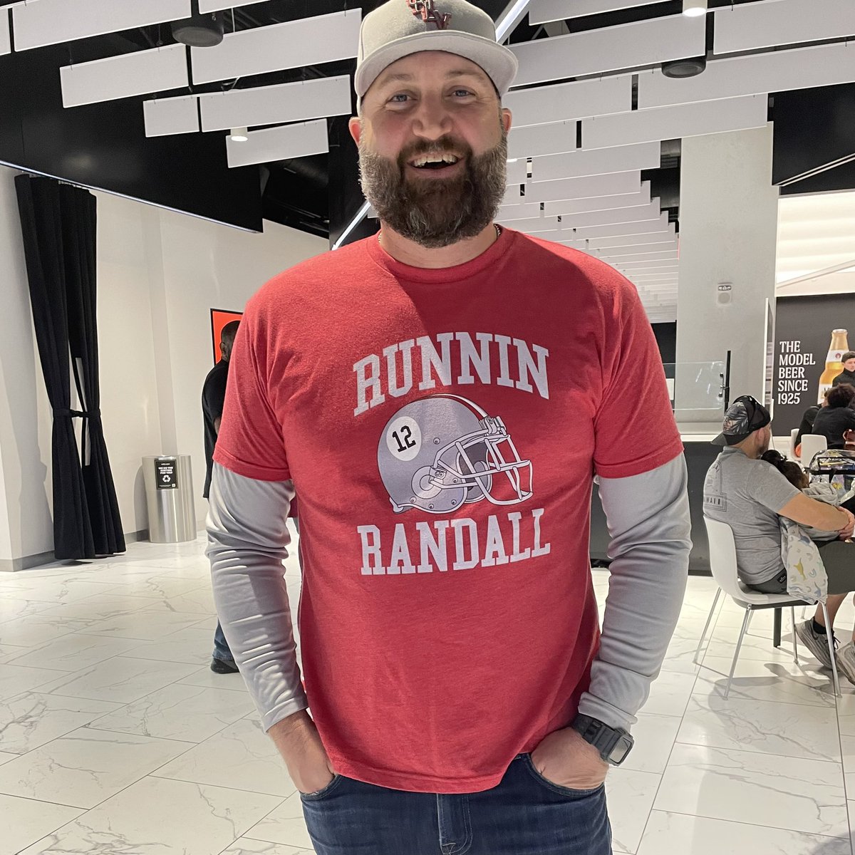 Always cool to see designs out in the wild. Thank you @howardLV for supporting the past and present of UNLV Football and rocking a Rebel legend.