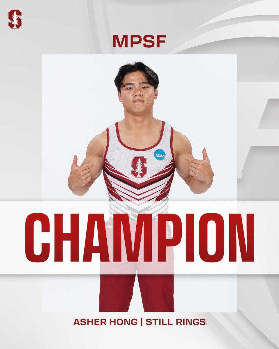 The nation's best on the rings does it again! 😤🌲 Asher Hong is your MPSF Still Rings Champion! #GoStanford