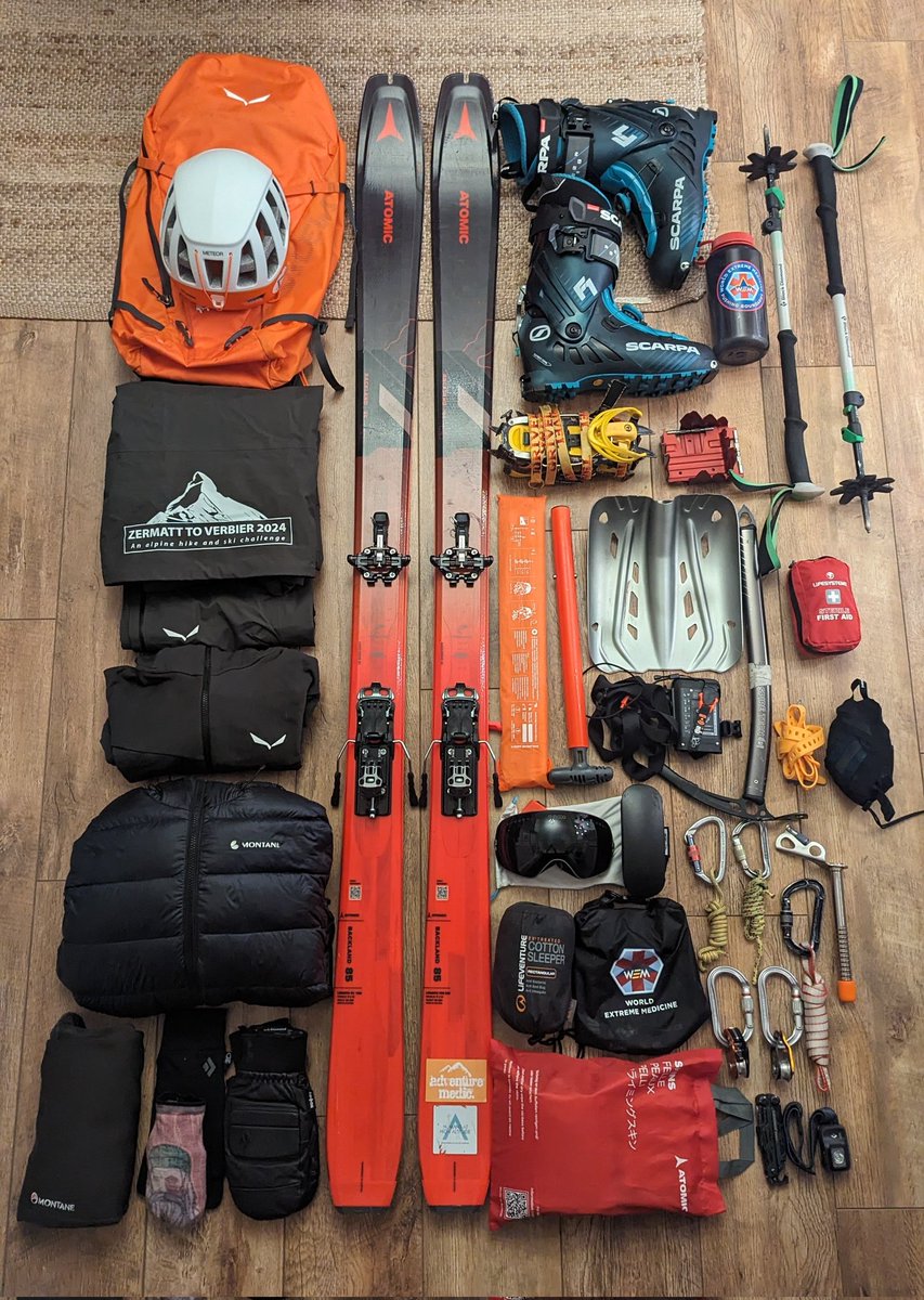 A year of training, raising money and finalising my kit. Tomorrow I fly to 🇨🇭 to ski from Zermatt to Verbier, 4 days, 60km, >4000m of accent, altitudes >3500m. Collectively just short of £30,000 raised for the @ics_updates Thriving at Work Project. Donate: Link in bio 🔗