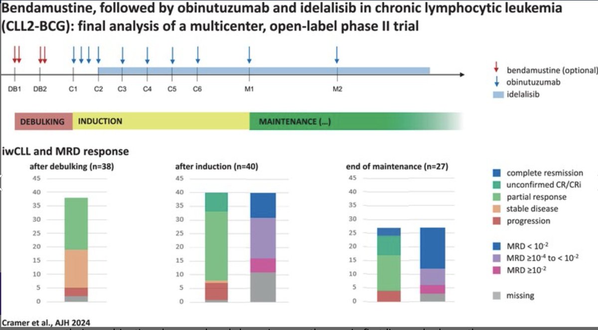 Bendamustine, followed by obinutuzumab and idelalisib in chronic lymphocytic leukemia (CLL2-BCG): Final analysis of a phase II trial. Cramer et al., Am Hematol 2024, online. #CLL #leusm #GCLLSG #leukemia @UKKoeln @UniCologne pubmed.ncbi.nlm.nih.gov/38578022/