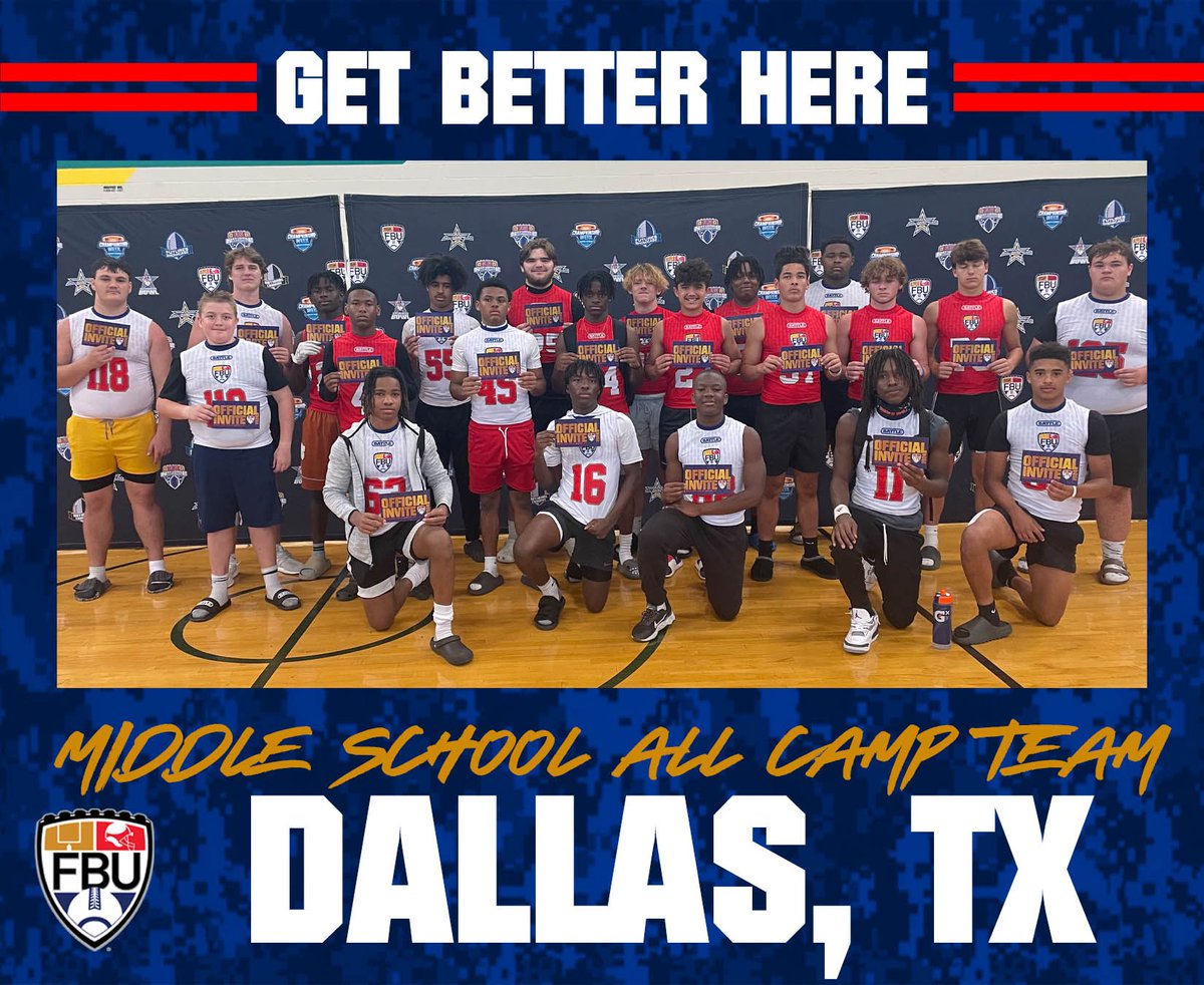 BEST OF THE BEST 👏

Congratulations to these athletes at FBU Dallas on being named the BEST of the BEST at camp 🔥

#FBU #GetBetterHere