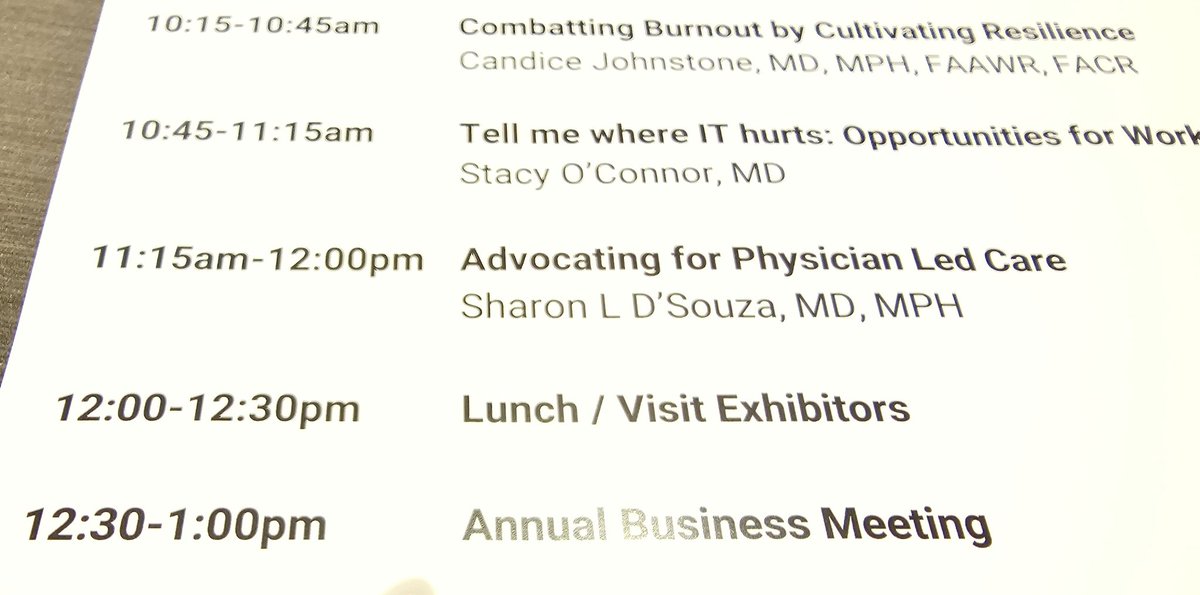 Fantastic talk given by Dr. Sharon D'Souza 'Advocating for Physician Led Care' at the @WRS_WI annual meeting this morning ❕❕❕🤩 @RadiologyACR @TajKatt @amykpatel #EducateYourPatients #IAmNotAProvider