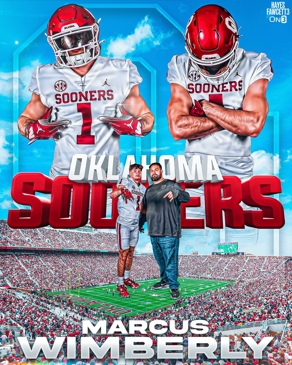 BREAKING: Class of 2025 Safety Marcus Wimberly has Committed to Oklahoma, he tells me for @on3recruits The 6’1 205 S from Bauxite, AR chose the Sooners over Oregon, Arkansas, & Utah “The culture is the difference maker! BOOMER SOONER!” on3.com/db/marcus-wimb…