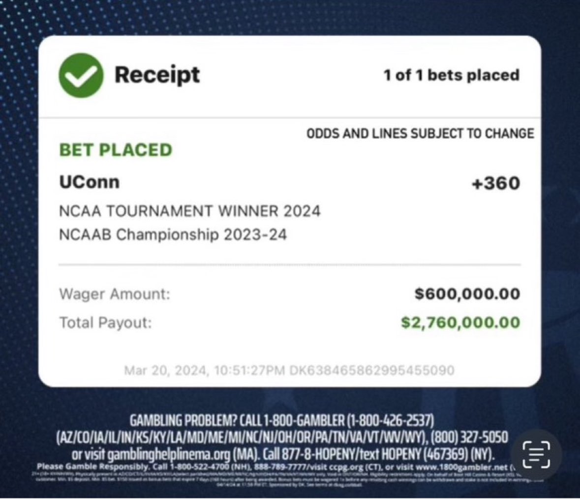 Road to 2 million!  #dkpartner     #UConn