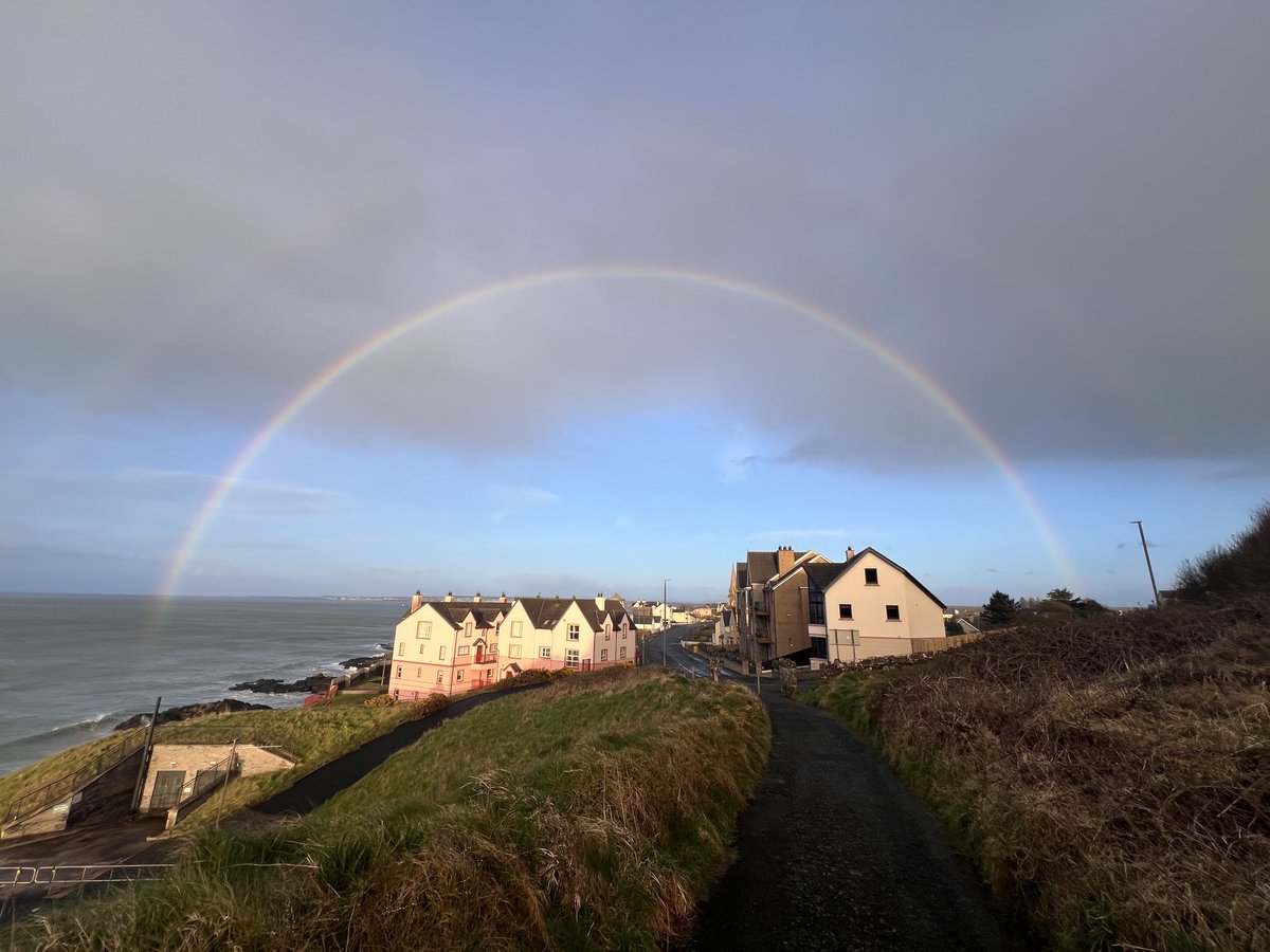 Captured this on my evening walk in #Castlerock. My happy place crowned with the most beautiful rainbow. What a day! #StormKathleen ⁦@LoveBallymena⁩